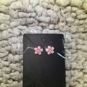 Pink Flower Earrings